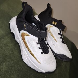 Nike Kids White, Black & Gold Athletic Sneakers